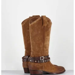 Bottes Esprit Tiag En Daim Camel Bracelet Amovible - Tex Crosta Brucciato