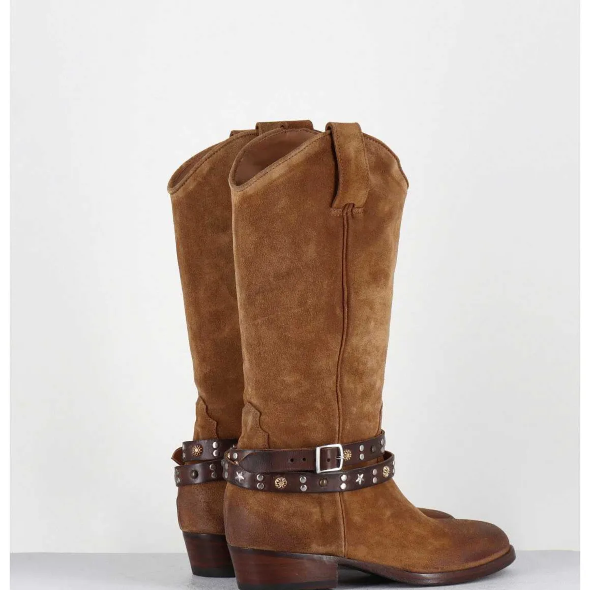 Bottes Esprit Tiag En Daim Camel Bracelet Amovible - Tex Crosta Brucciato