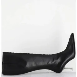 Bottes Hautes En Cuir Noir Corsete & Talon Plexi - Aline Tall Boots
