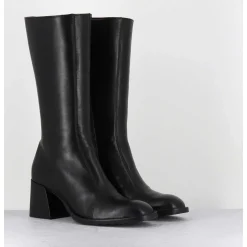 Bottes Mi-Hautes En Cuir Souple Noir - R288M Seta Nero
