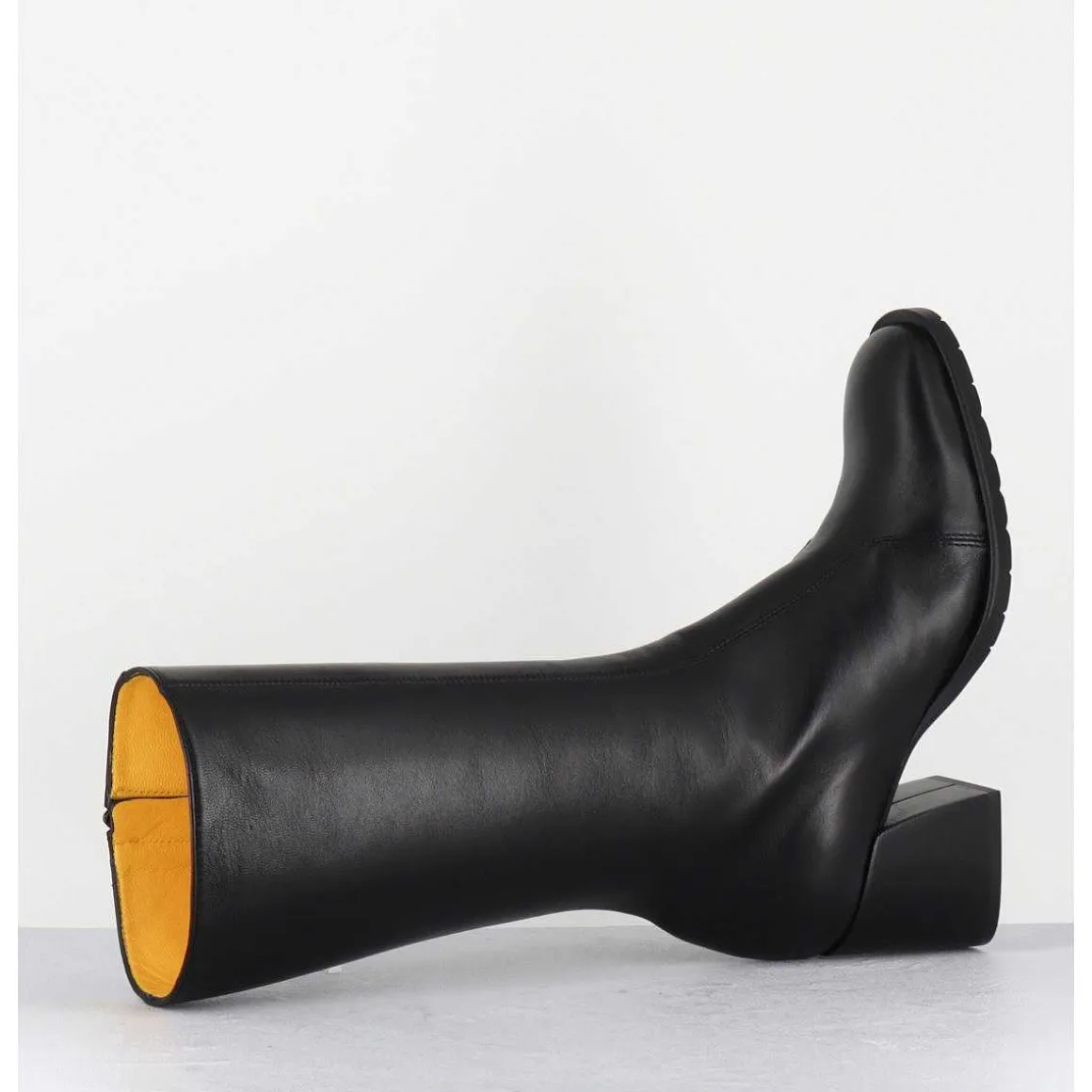 Bottes Mi-Hautes En Cuir Souple Noir - R288M Seta Nero