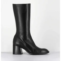 Bottes Mi-Hautes En Cuir Souple Noir - R288M Seta Nero