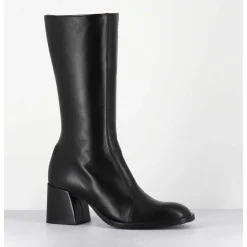 Bottes Mi-Hautes En Cuir Souple Noir - R288M Seta Nero