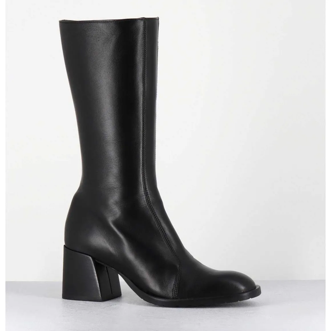 Bottes Mi-Hautes En Cuir Souple Noir - R288M Seta Nero