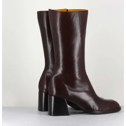 Bottes Mi-Hautes En Cuir Souple Marron - R288M Seta Cafe