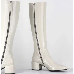 Bottes 70S En Cuir Brillant Blanc Casse - Ecil33 Glaze Osso