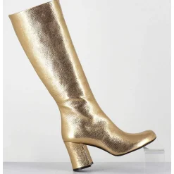 Bottes 60S En Cuir Metallise Cotte De Maille Dore - Ah2983 Diamante Oro