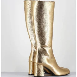 Bottes 60S En Cuir Metallise Cotte De Maille Dore - Ah2983 Diamante Oro