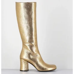 Bottes 60S En Cuir Metallise Cotte De Maille Dore - Ah2983 Diamante Oro