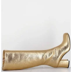 Bottes 60S En Cuir Metallise Cotte De Maille Dore - Ah2983 Diamante Oro