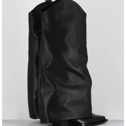 Bottes Santiag A Guetre En Cuir Noir - E3595 Nature Nero