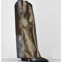Bottes Santiag Jean Lamine Bronze & Argent -E3869-T Ric Silver Gold