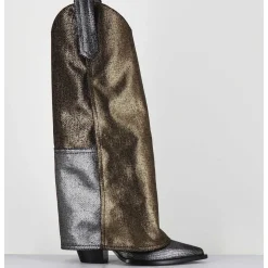 Bottes Santiag Jean Lamine Bronze & Argent -E3869-T Ric Silver Gold