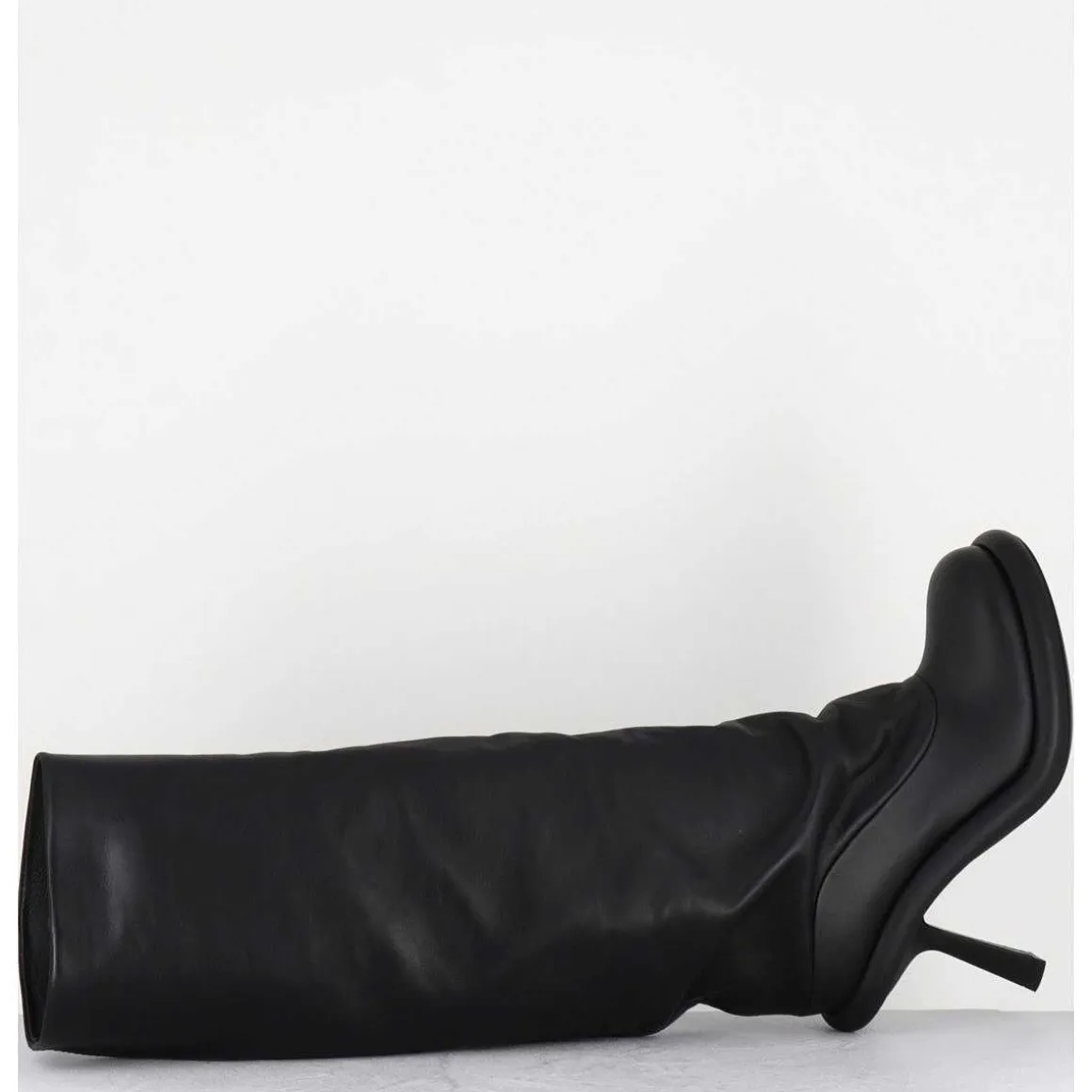 Bottes Tubulaires En Cuir Noir Talon Destructure - 1D7804D Island Black