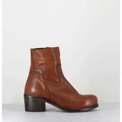 Bottine En Cuir Camel - 1Cw347 Cognac