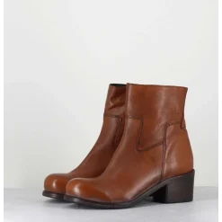 Bottine En Cuir Camel - 1Cw347 Cognac