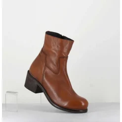 Bottine En Cuir Camel - 1Cw347 Cognac