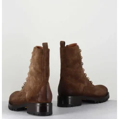 Bottines A Boutonniere En Daim Marron Brosse - 2738 Peach Sandalo