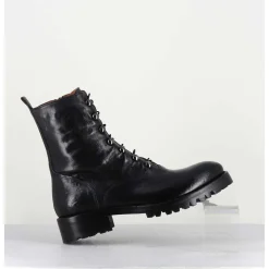 Bottines A Boutonniere En Cuir Noir - 2738 Buffalo Nero