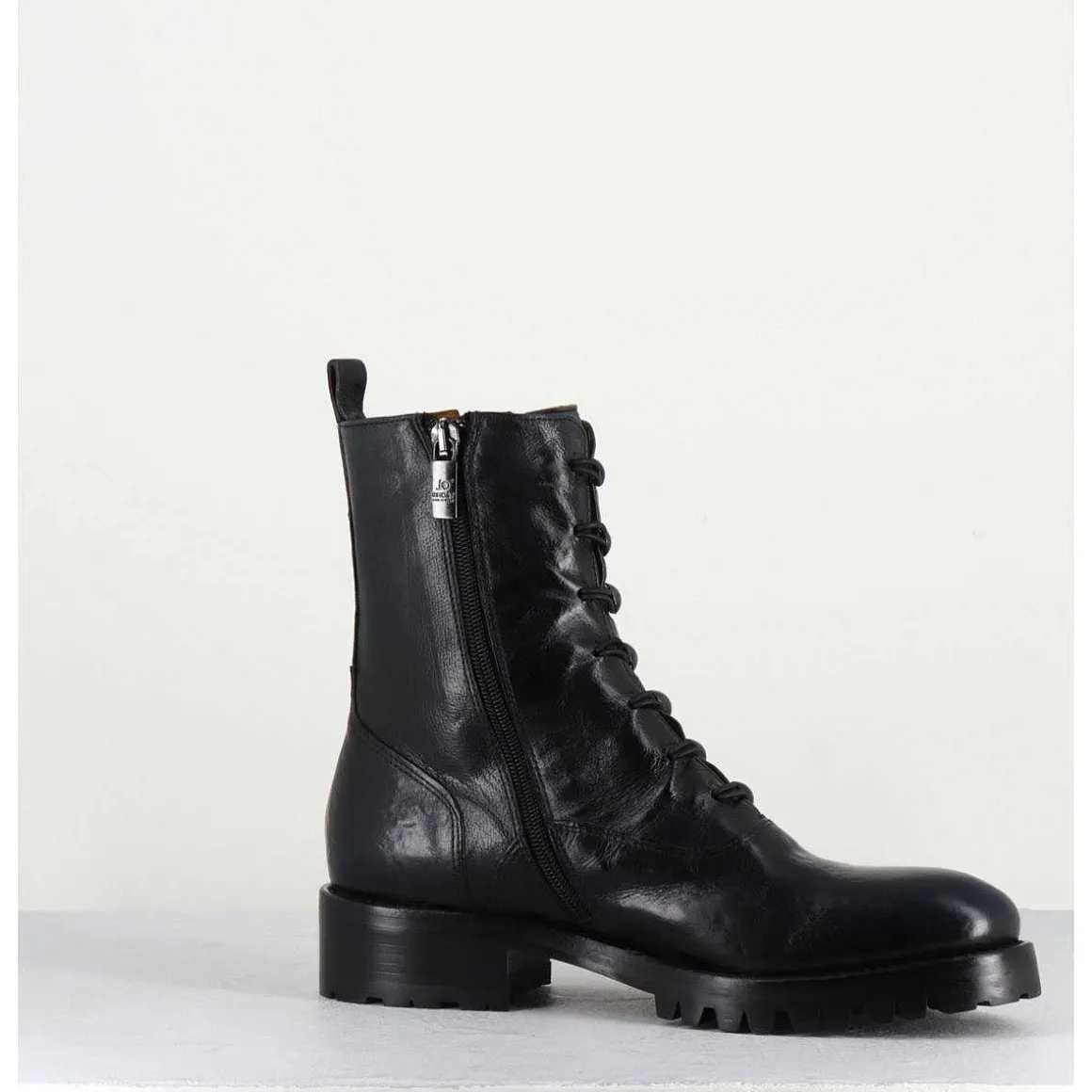 Bottines A Boutonniere En Cuir Noir - 2738 Buffalo Nero