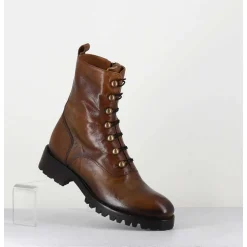 Bottines A Boutonniere En Cuir Camel Patine - 2738 Buffalo Segale