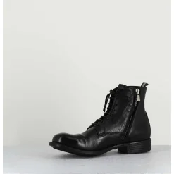 Bottines A Lacets En Cuir Noir - Calixte02 Nero