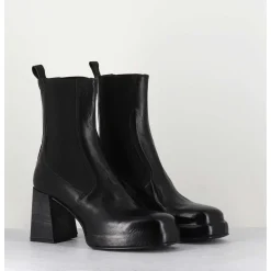 Bottines Chelsea En Cuir Noir Brillant - Cw337 Nero