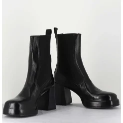 Bottines Chelsea En Cuir Noir Brillant - Cw337 Nero