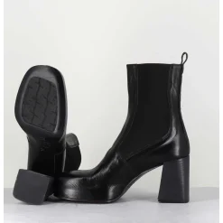 Bottines Chelsea En Cuir Noir Brillant - Cw337 Nero