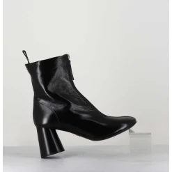 Bottines En Cuir Brillant Noir Tres Souple - Ace07 Nero