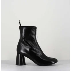 Bottines En Cuir Brillant Noir Tres Souple - Ace07 Nero