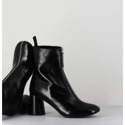 Bottines En Cuir Brillant Noir Tres Souple - Ace07 Nero