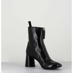 Bottines En Cuir Brillant Noir Tres Souple - Ace07 Nero