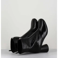 Bottines En Cuir Brillant Noir Tres Souple - Ace07 Nero