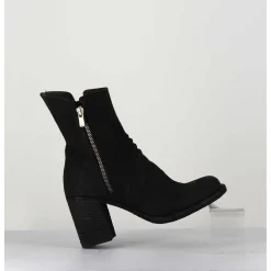 Bottines En Cuir Huile Noir - Vernon 045 Nero
