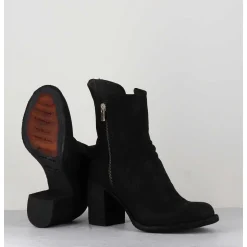 Bottines En Cuir Huile Noir - Vernon 045 Nero