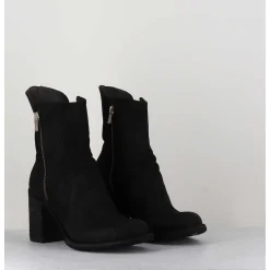 Bottines En Cuir Huile Noir - Vernon 045 Nero