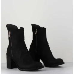 Bottines En Cuir Huile Noir - Vernon 045 Nero