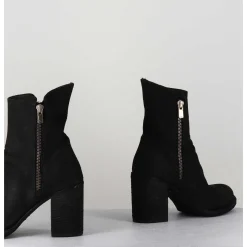 Bottines En Cuir Huile Noir - Vernon 045 Nero
