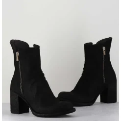 Bottines En Cuir Huile Noir - Vernon 045 Nero