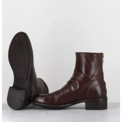 Bottines En Cuir Marron - Lison Caou 047 Cigar