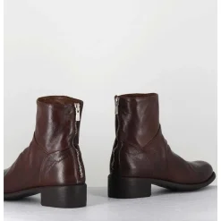 Bottines En Cuir Marron - Lison Caou 047 Cigar