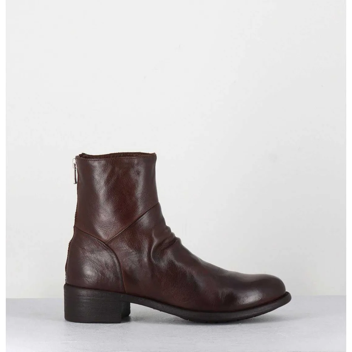 Bottines En Cuir Marron - Lison Caou 047 Cigar