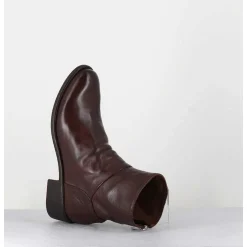 Bottines En Cuir Marron - Lison Caou 047 Cigar