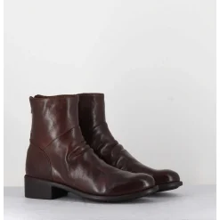 Bottines En Cuir Marron - Lison Caou 047 Cigar