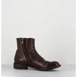 Bottines En Cuir Marron A Boutons - Lexikon095 Tabacco