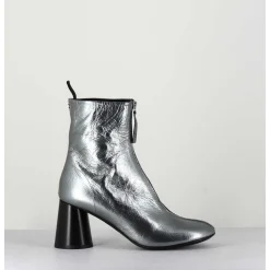 Bottines En Cuir Metallise Argent Tres Souple - Ace07 Metal