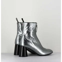 Bottines En Cuir Metallise Argent Tres Souple - Ace07 Metal