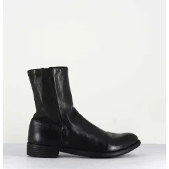 Bottines En Cuir Noir & Arriere Stretch - Mars043 Nero