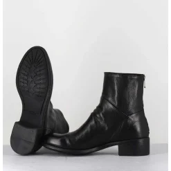 Bottines En Cuir Noir - Lison Caou 045 Nero